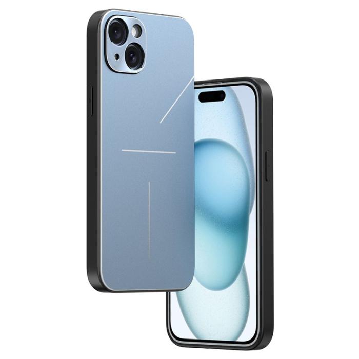 R-JUST - R-JUST RJ-52 Mobilskal till iPhone 15 Plus Aluminium + TPU Stöttålig Blå