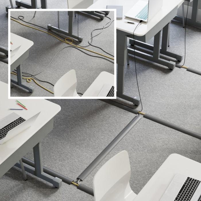 D-LINE - D-LINE Golvöverdrag Light Duty Flexibel PVC Grå 1.8m