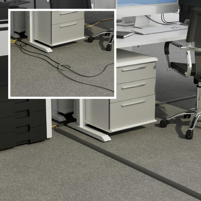 D-LINE - D-LINE Golvöverdrag Light Duty Flexibel PVC Grå 1.8m