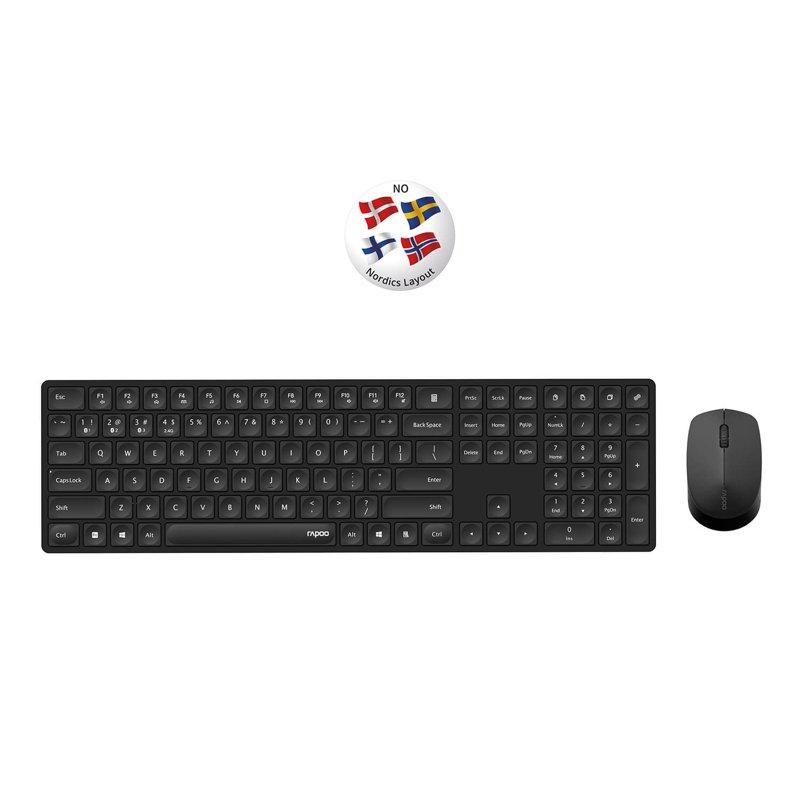 RAPOO Tangentbord/Mus-set 8020M Multi-Mode Trådlöst Ultratunt