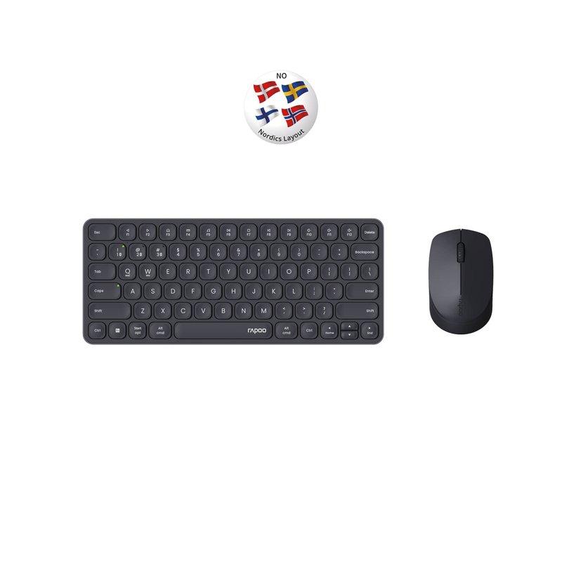 RAPOO Tangentbord/Mus-set 9010M Wireless Multi-Mode Svart