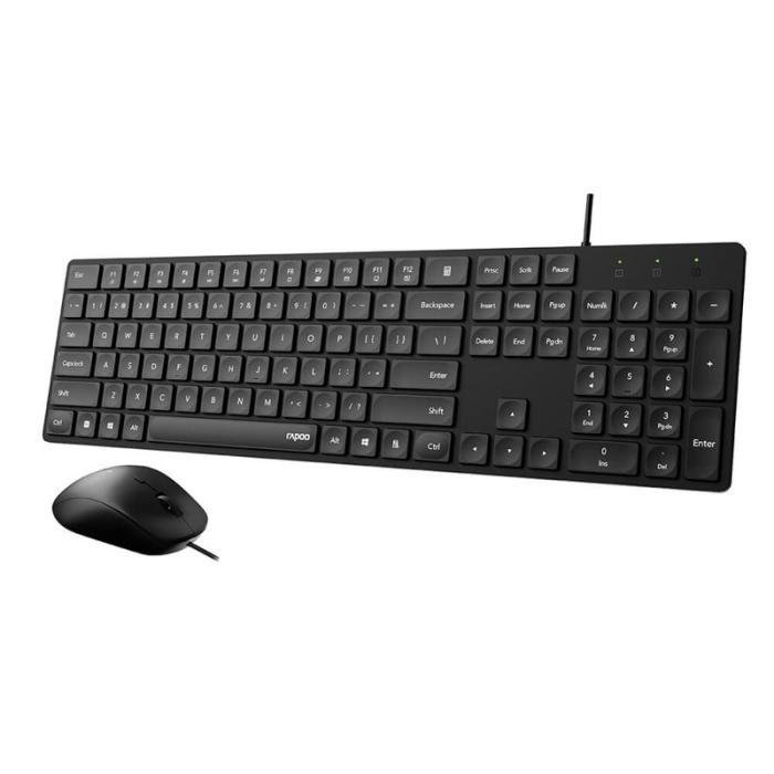 Rapoo - RAPOO Tangentbord/Mus-set NX8020 Kabelanslutet Svart
