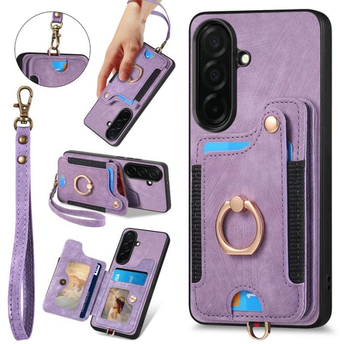 OEM - Mobilfodral för Samsung Galaxy S26 Plus Konstläder RFID - Lila