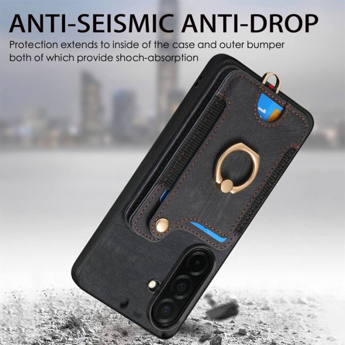 OEM - Mobilfodral för Samsung Galaxy S26 Plus Konstläder RFID - Svart