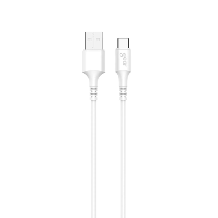 GEAR - GEAR Laddkabel USB-C till USB-A kabel 2.0 2m Vit gen2 Rund
