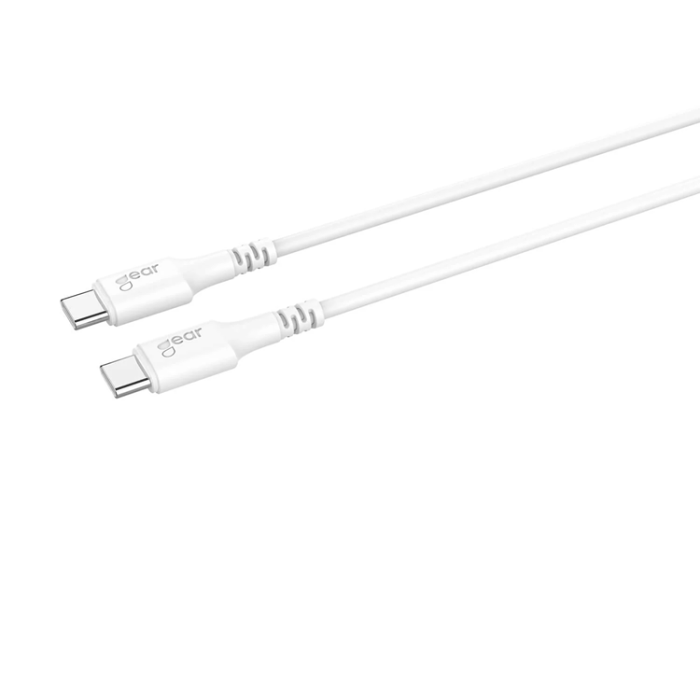 GEAR - GEAR USB-C till USB-C kabel 2.0 2m Vit Rund kabel