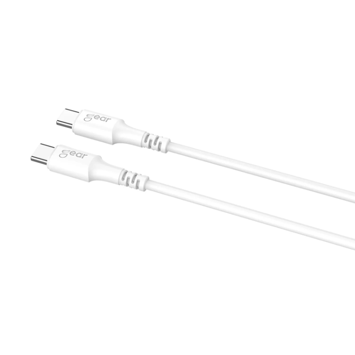 GEAR - GEAR USB-C till USB-C kabel 2.0 2m Vit Rund kabel