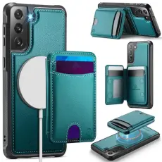 OEM - JEEHOOD Samsung Galaxy S21 FE 5G Fodral KonstL&auml;der - Bl&aring;