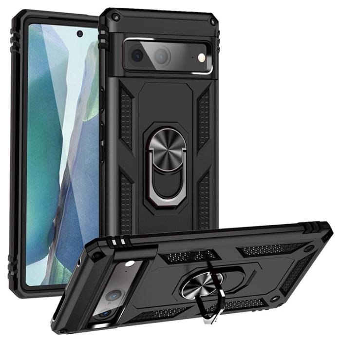 UTGATT1 - Google Pixel 7 Skal Ringhållare Rotatable Kickstand - Svart