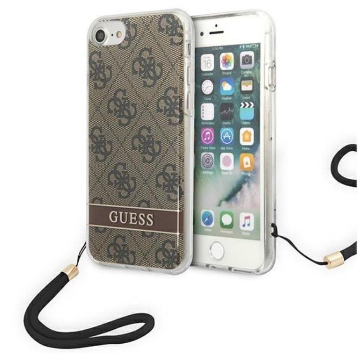 Guess - Guess iPhone 7/8/SE (2020/2022) Skal Print Strap - Brun