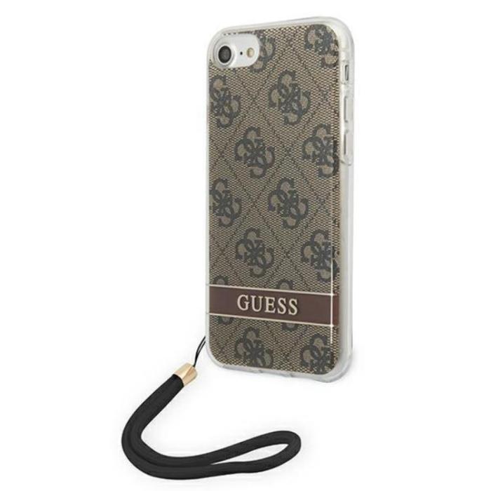 Guess - Guess iPhone 7/8/SE (2020/2022) Skal Print Strap - Brun