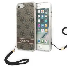 Guess - Guess iPhone 7/8/SE (2020/2022) Skal Print Strap - Brun