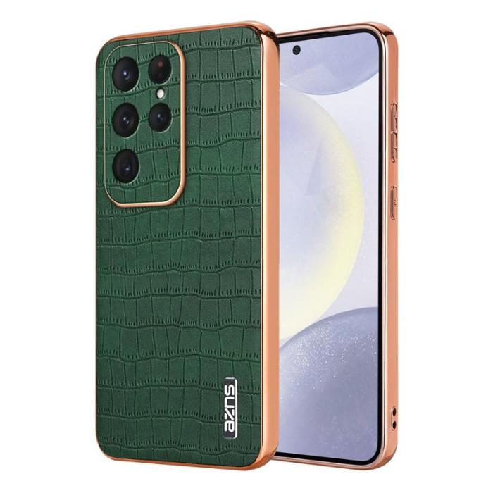AZNS - AZNS Mobilskal för Samsung Galaxy S26 Ultra PU + TPU Krokodiltextur - Grön