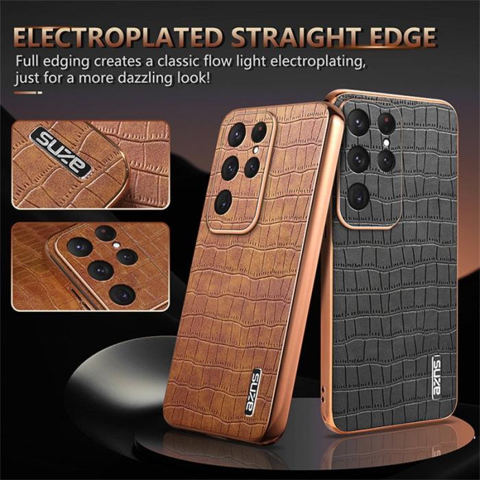 AZNS - AZNS Mobilskal för Samsung Galaxy S26 Ultra PU + TPU Krokodiltextur - Grön