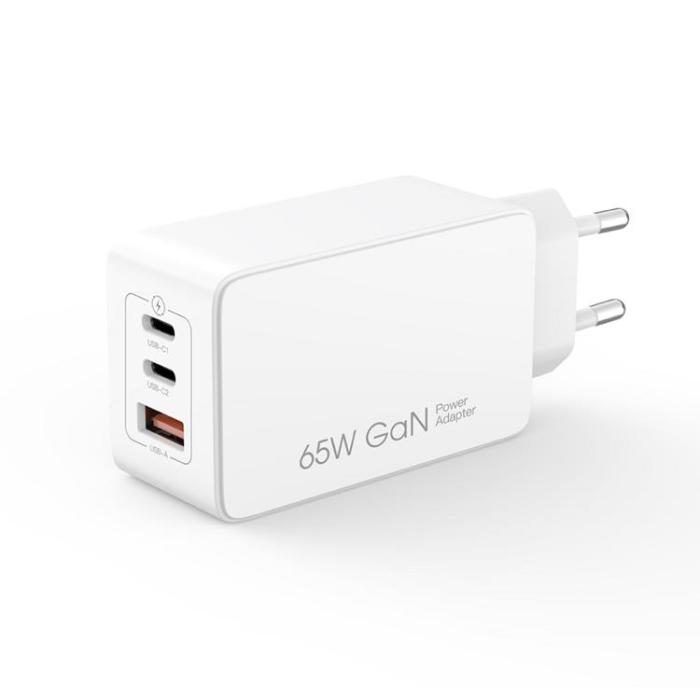 XO - XO Väggladdare USB/2x USB-C 65W med USB-C/USB-C Kabel PD QC 3A