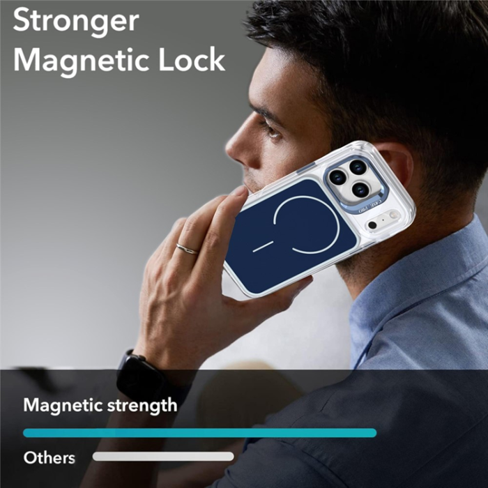 A-One Brand - iPhone 17 Pro Mobilskal MagSafe Lens Kickstand TPU + PC - Blå