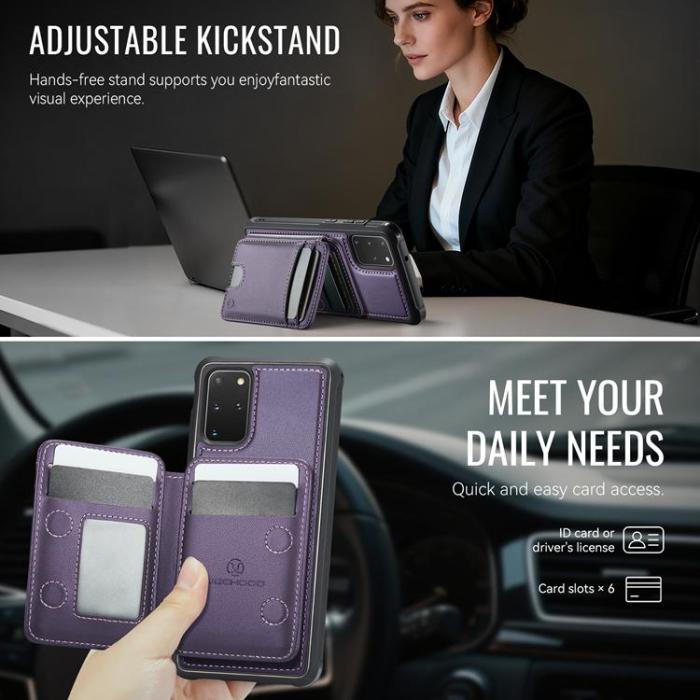OEM - JEEHOOD Mobilskal till Samsung Galaxy S20 Plus Konstläder - Lila