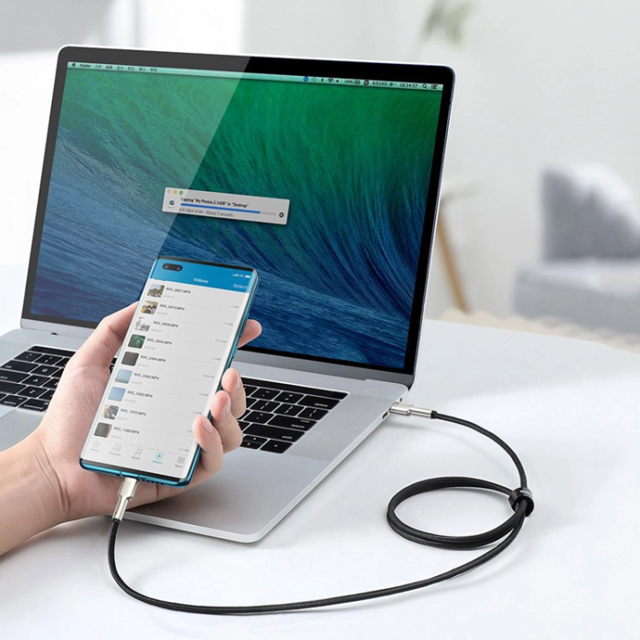 BASEUS - Baseus USB-C till USB-C kabel Cafule Series Metal 100W 5A 2m