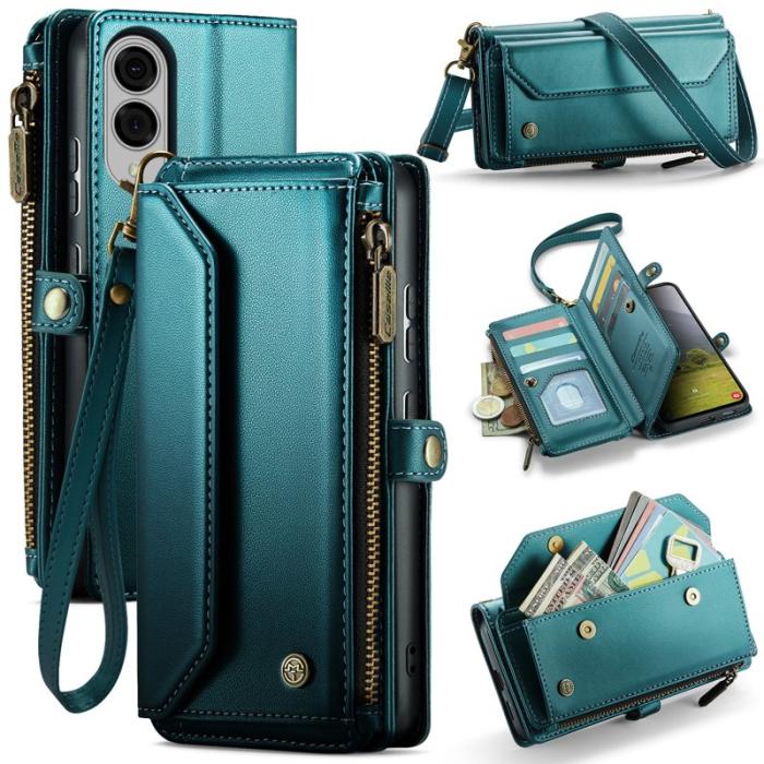 Caseme - CASEME Plånboksfodral Konstläder för Samsung Galaxy S25 Edge - Grön