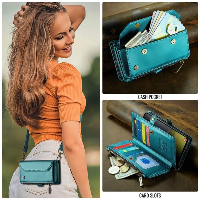 Caseme - CASEME Plånboksfodral Konstläder för Samsung Galaxy S25 Edge - Grön