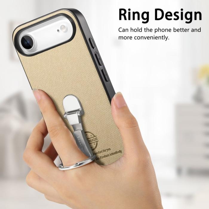 CASENEO - D.G Ming iPhone Air Fodral Fällbart Ställ Twill Konstläder - Khaki