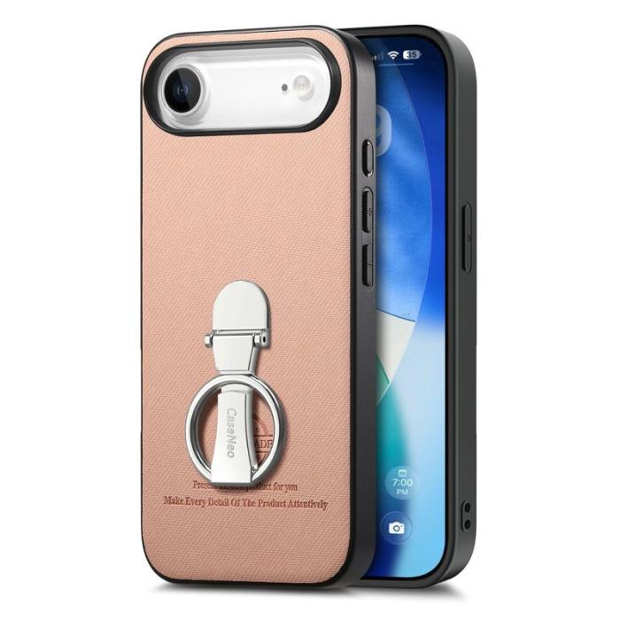CASENEO - D.G Ming iPhone Air Fodral Fällbart Ställ Twill Konstläder - Rosa