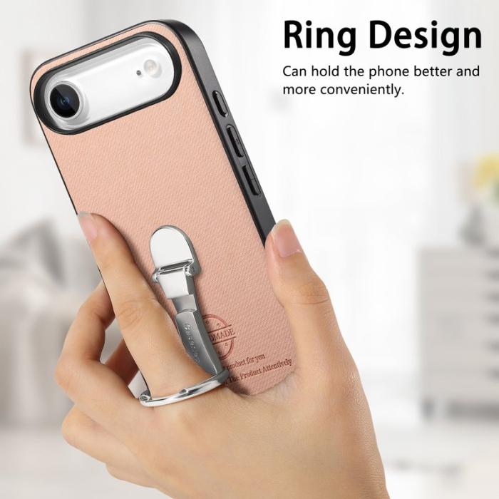 CASENEO - D.G Ming iPhone Air Fodral Fällbart Ställ Twill Konstläder - Rosa