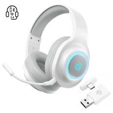 QCY - QCY Tr&aring;dl&ouml;s H&ouml;rlurar On-Ear Heroad V200 med Detachable Mikrofon - Vit