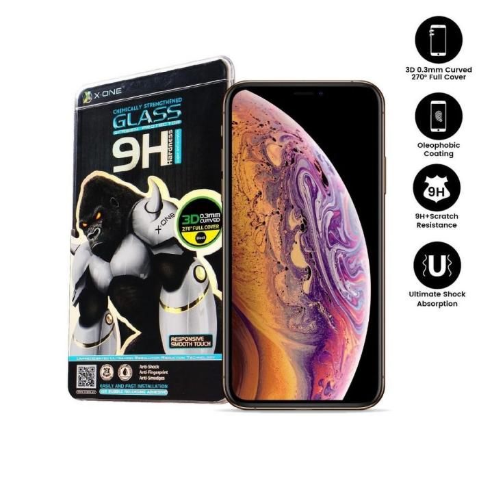 X-One - X-ONE Härdat Glas till iPhone Xs/11 Pro 3D Full Cover Svart