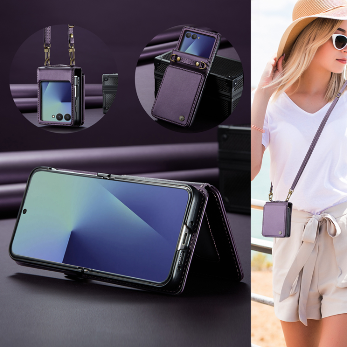 Caseme - CASEME Galaxy Z Flip 7 Plånboksfodral RFID Blocking C22 - Lila