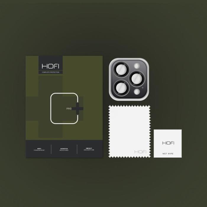 Hofi - HOFI iPhone 16 Pro/16 Pro Max Kameralinsskydd Härdat Glas - Svart