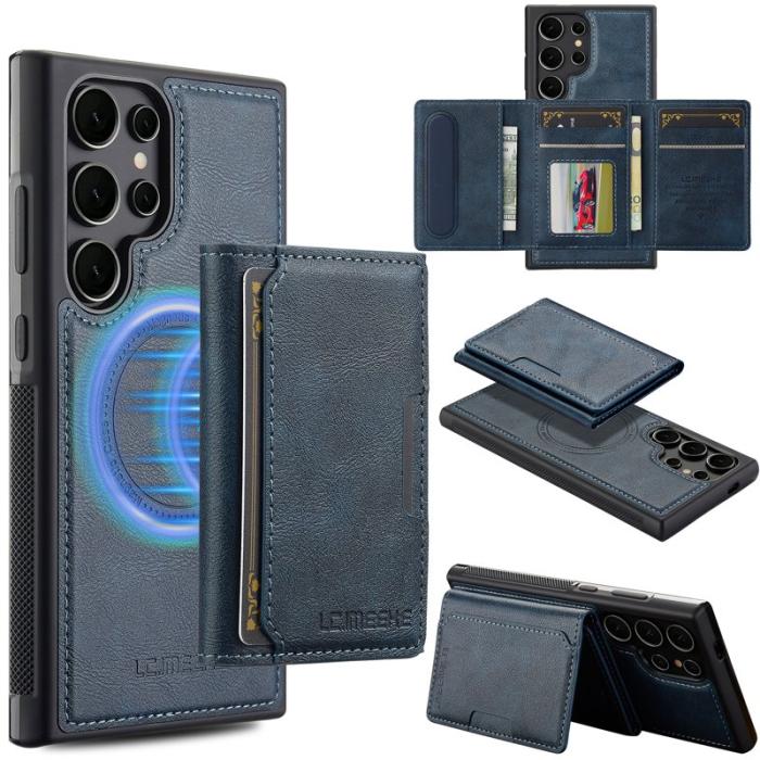 LC.imeeke - LC.IMEEKE L5 för Samsung Galaxy S25 Ultra Fodral KonstLäder - Blå