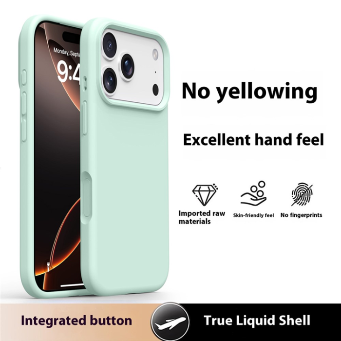 A-One Brand - iPhone 17 Pro Mobilskal Silikon Microfiber Lining - Ljusgrön
