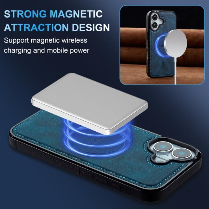 LC.imeeke - LC.IMEEKE L6 iPhone 16 Plus Fodral KonstLäder - Blå