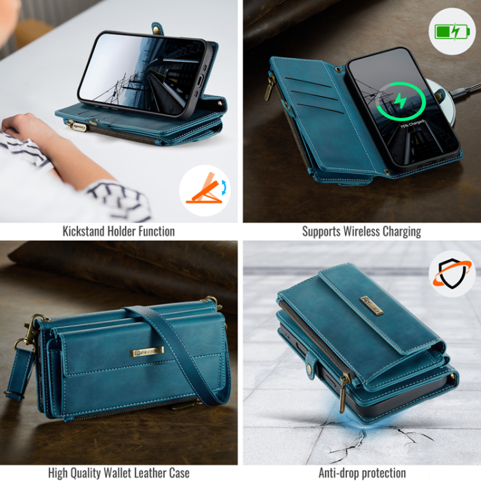 Caseme - CASEME iPhone Air Plånboksfodral Zipper RFID C39 - Grön