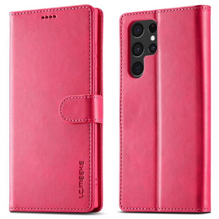 LC.imeeke - LC.IMEEKE Samsung Galaxy S24 Ultra Plånboksfodral Konstläder - Rosa
