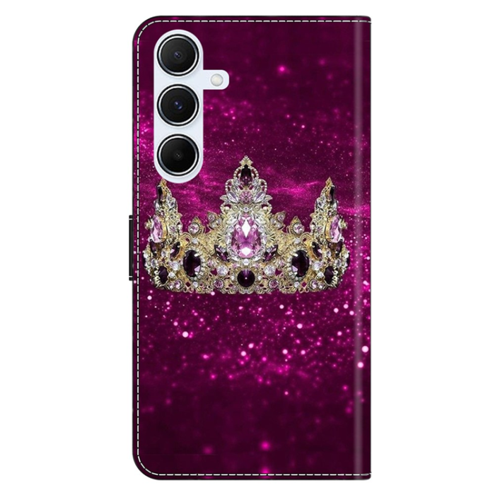 A-One Brand - Galaxy A17 5G Plånboksfodral Pattern Printing - Lila Diamond Crown