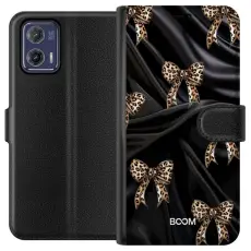 Gustaf - Pl&aring;nboksfodral till Motorola Moto G73 med Leopard Bow