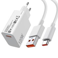 Xiaomi - Xiaomi Snabbladdare 120W 6A USB-A med USB-A/USB-C Kabel 1m Vit
