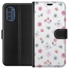iSecrets - Plånboksfodral till Motorola Moto E32s med Blommor och fjärillar