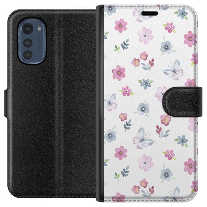iSecrets - Plånboksfodral till Motorola Moto E32s med Blommor och fjärillar