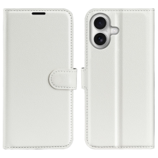 Amorus - AMORUS iPhone 17 Plånboksfodral Flipstativ Litchi - Vit