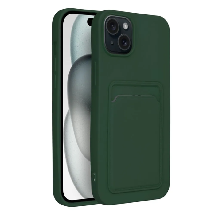 OEM - iPhone 15 Plus Mobilskal Korthållare - Grön