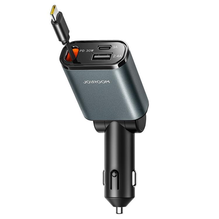 JOYROOM Billaddare 45W Snabbladdning med Indragbara Typ-C Kabel CCL07 | 505295 | AlltMobil