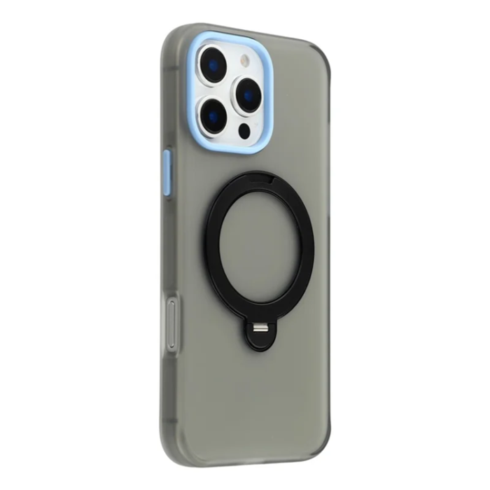 KIGC - KIGC iPhone 16 Pro Max Mobilskal Rotating Kickstand - Svart