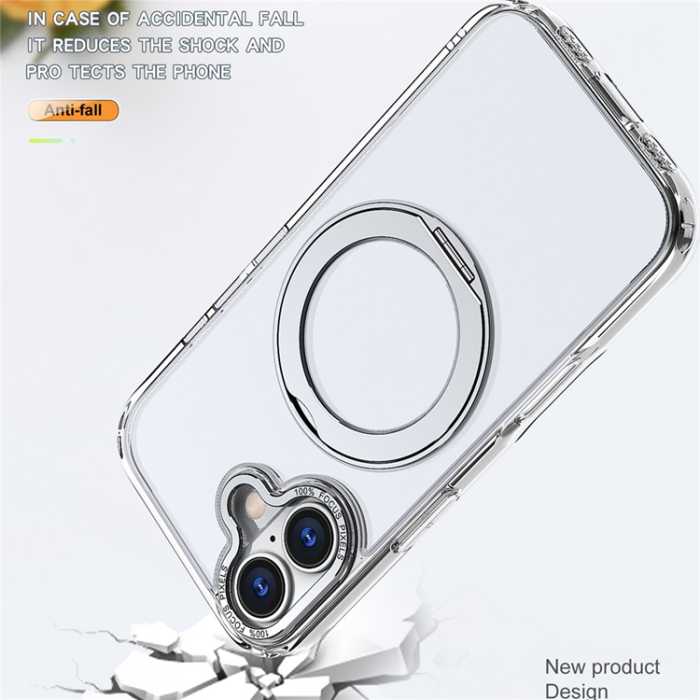 A-One Brand - iPhone 17 Mobilskal MagSafe TPU + Acrylic Kickstand - Transparent