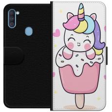 iSecrets - Plånboksfodral till Samsung Galaxy A11 med Glad enhörning