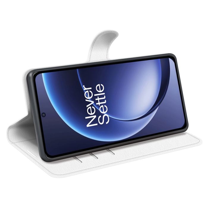 Amorus - AMORUS OnePlus 15 Plånboksfodral Litchi Shockproof - Vit