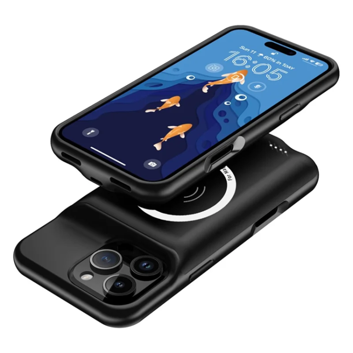 A-One Brand - iPhone 16 Pro Max Batteriskal Magsafe 7000mAh B19S - Svart