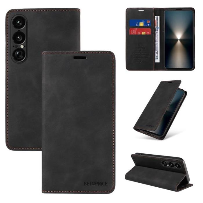 BETOPNICE - BETOPNICE Sony Xperia 1 VII Plånboksfodral RFID - Svart